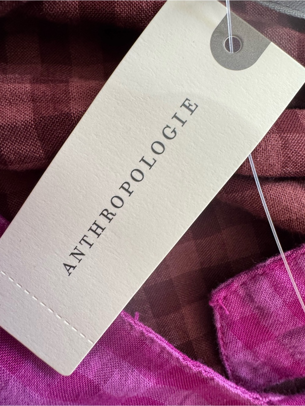 NWT ANTHROPOLOGIE SQUARE-NECK BABYDOLL RUFFLE-HEM GINGHAM BOHO DRESS SZ M - Picture 7 of 7